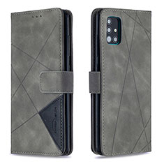 Handytasche Stand Schutzhülle Flip Leder Hülle B08F für Samsung Galaxy A51 5G Grau