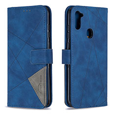 Handytasche Stand Schutzhülle Flip Leder Hülle B08F für Samsung Galaxy M11 Blau
