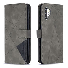 Handytasche Stand Schutzhülle Flip Leder Hülle B08F für Samsung Galaxy Note 10 Plus 5G Grau