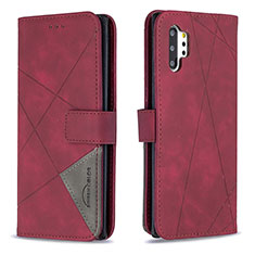 Handytasche Stand Schutzhülle Flip Leder Hülle B08F für Samsung Galaxy Note 10 Plus 5G Rot