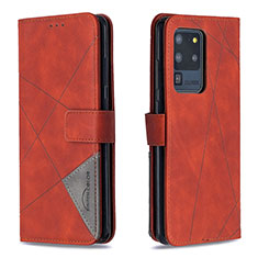 Handytasche Stand Schutzhülle Flip Leder Hülle B08F für Samsung Galaxy S20 Ultra 5G Orange