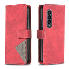 Handytasche Stand Schutzhülle Flip Leder Hülle B08F für Samsung Galaxy Z Fold4 5G Rot