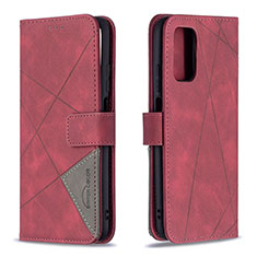 Handytasche Stand Schutzhülle Flip Leder Hülle B08F für Xiaomi Poco M3 Rot