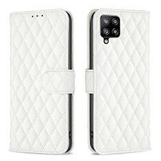Handytasche Stand Schutzhülle Flip Leder Hülle B11F für Samsung Galaxy A42 5G Weiß