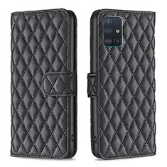 Handytasche Stand Schutzhülle Flip Leder Hülle B11F für Samsung Galaxy A51 4G Schwarz