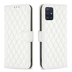 Handytasche Stand Schutzhülle Flip Leder Hülle B11F für Samsung Galaxy A51 4G Weiß
