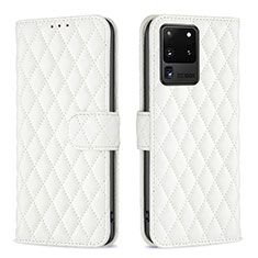 Handytasche Stand Schutzhülle Flip Leder Hülle B11F für Samsung Galaxy S20 Ultra Weiß