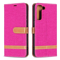 Handytasche Stand Schutzhülle Flip Leder Hülle B11F für Samsung Galaxy S21 5G Pink