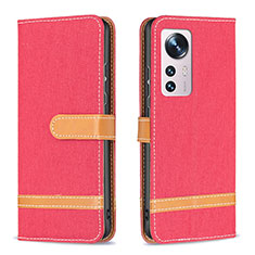 Handytasche Stand Schutzhülle Flip Leder Hülle B11F für Xiaomi Mi 12 Pro 5G Rot