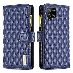 Handytasche Stand Schutzhülle Flip Leder Hülle B12F für Samsung Galaxy A42 5G Blau