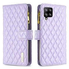 Handytasche Stand Schutzhülle Flip Leder Hülle B12F für Samsung Galaxy A42 5G Violett