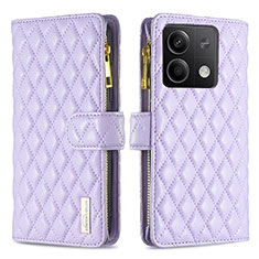 Handytasche Stand Schutzhülle Flip Leder Hülle B12F für Xiaomi Redmi Note 13 5G Violett