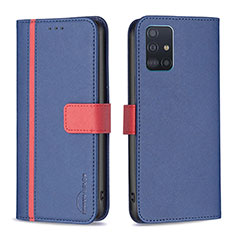Handytasche Stand Schutzhülle Flip Leder Hülle B13F für Samsung Galaxy A51 4G Blau