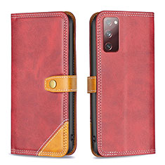Handytasche Stand Schutzhülle Flip Leder Hülle B14F für Samsung Galaxy S20 FE 5G Rot