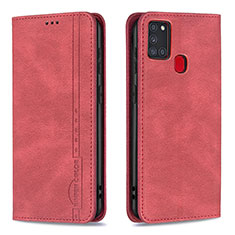 Handytasche Stand Schutzhülle Flip Leder Hülle B15F für Samsung Galaxy A21s Rot