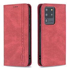 Handytasche Stand Schutzhülle Flip Leder Hülle B15F für Samsung Galaxy S20 Ultra Rot