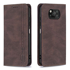 Handytasche Stand Schutzhülle Flip Leder Hülle B15F für Xiaomi Poco X3 NFC Braun