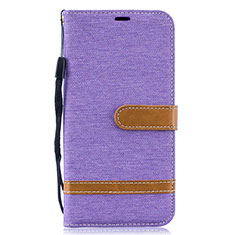 Handytasche Stand Schutzhülle Flip Leder Hülle B16F für Samsung Galaxy A10 Helles Lila