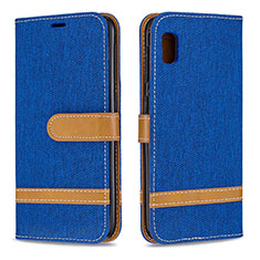 Handytasche Stand Schutzhülle Flip Leder Hülle B16F für Samsung Galaxy A10e Blau