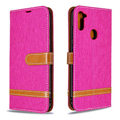 Handytasche Stand Schutzhülle Flip Leder Hülle B16F für Samsung Galaxy A11 Pink