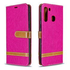 Handytasche Stand Schutzhülle Flip Leder Hülle B16F für Samsung Galaxy A21 Pink
