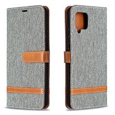 Handytasche Stand Schutzhülle Flip Leder Hülle B16F für Samsung Galaxy A42 5G Grau