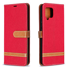 Handytasche Stand Schutzhülle Flip Leder Hülle B16F für Samsung Galaxy A42 5G Rot