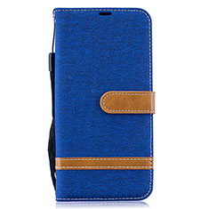 Handytasche Stand Schutzhülle Flip Leder Hülle B16F für Samsung Galaxy A50S Blau