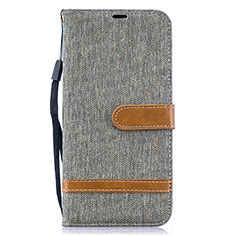 Handytasche Stand Schutzhülle Flip Leder Hülle B16F für Samsung Galaxy A50S Grau