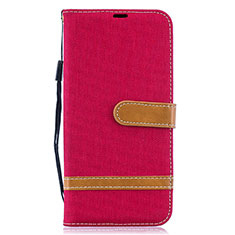 Handytasche Stand Schutzhülle Flip Leder Hülle B16F für Samsung Galaxy A50S Rot
