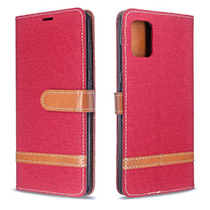 Handytasche Stand Schutzhülle Flip Leder Hülle B16F für Samsung Galaxy A51 4G Rot