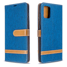 Handytasche Stand Schutzhülle Flip Leder Hülle B16F für Samsung Galaxy A71 4G A715 Blau
