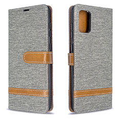 Handytasche Stand Schutzhülle Flip Leder Hülle B16F für Samsung Galaxy A71 4G A715 Grau