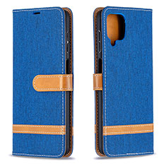 Handytasche Stand Schutzhülle Flip Leder Hülle B16F für Samsung Galaxy M12 Blau