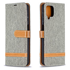 Handytasche Stand Schutzhülle Flip Leder Hülle B16F für Samsung Galaxy M12 Grau