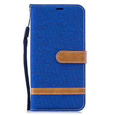 Handytasche Stand Schutzhülle Flip Leder Hülle B16F für Samsung Galaxy M20 Blau