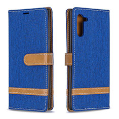 Handytasche Stand Schutzhülle Flip Leder Hülle B16F für Samsung Galaxy Note 10 5G Blau