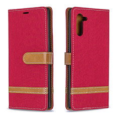 Handytasche Stand Schutzhülle Flip Leder Hülle B16F für Samsung Galaxy Note 10 5G Rot