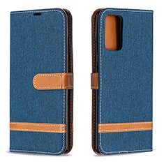 Handytasche Stand Schutzhülle Flip Leder Hülle B16F für Samsung Galaxy Note 20 5G Königs Blau