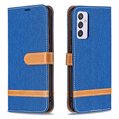 Handytasche Stand Schutzhülle Flip Leder Hülle B16F für Samsung Galaxy Quantum2 5G Blau