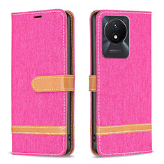 Handytasche Stand Schutzhülle Flip Leder Hülle B16F für Vivo Y02A Pink
