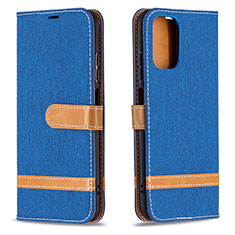 Handytasche Stand Schutzhülle Flip Leder Hülle B16F für Xiaomi Poco M5S Blau