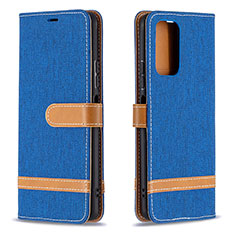 Handytasche Stand Schutzhülle Flip Leder Hülle B16F für Xiaomi Redmi Note 10 Pro 4G Blau
