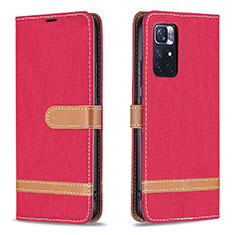 Handytasche Stand Schutzhülle Flip Leder Hülle B16F für Xiaomi Redmi Note 11 5G Rot