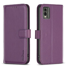 Handytasche Stand Schutzhülle Flip Leder Hülle B17F für Nokia C210 Violett