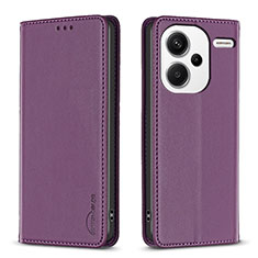 Handytasche Stand Schutzhülle Flip Leder Hülle B17F für Xiaomi Redmi Note 13 Pro+ Plus 5G Violett