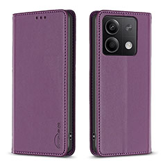 Handytasche Stand Schutzhülle Flip Leder Hülle B22F für Xiaomi Redmi Note 13 5G Violett
