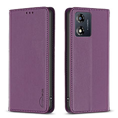 Handytasche Stand Schutzhülle Flip Leder Hülle B23F für Motorola Moto E13 Violett