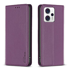 Handytasche Stand Schutzhülle Flip Leder Hülle B23F für Motorola Moto G13 Violett