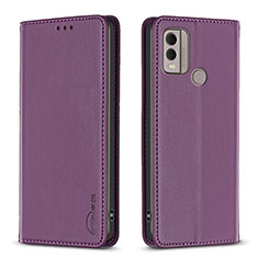 Handytasche Stand Schutzhülle Flip Leder Hülle B23F für Nokia C22 Violett
